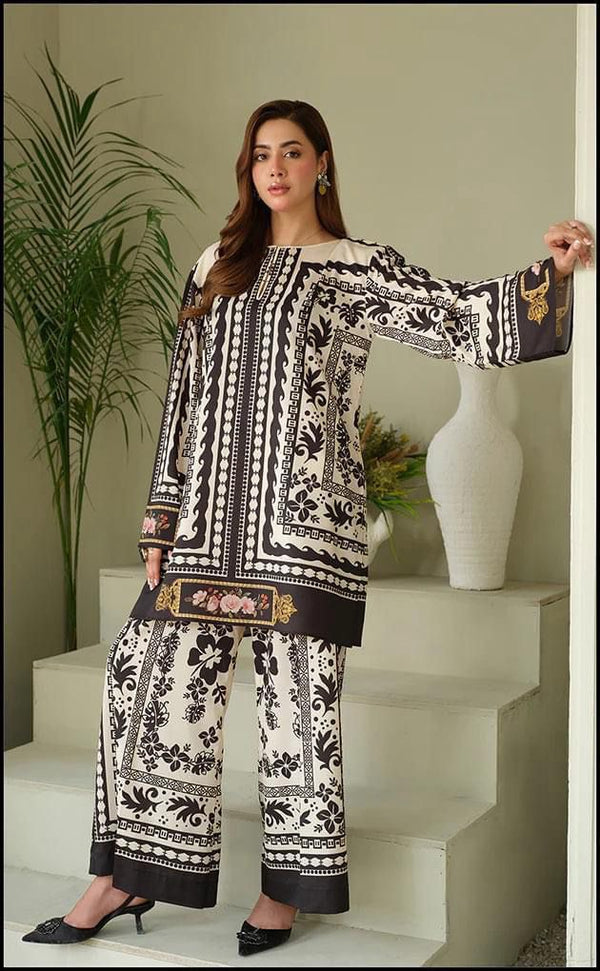 DIGITAL PRINT 3PC SILK UNSTITCHED SUIT 003