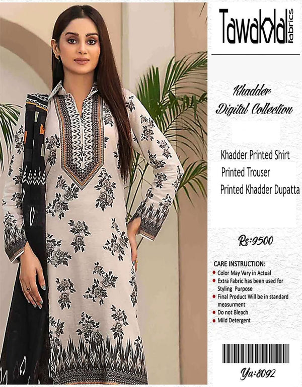 TAWAKAL KHADDAR 3PC DIGITAL PRINT