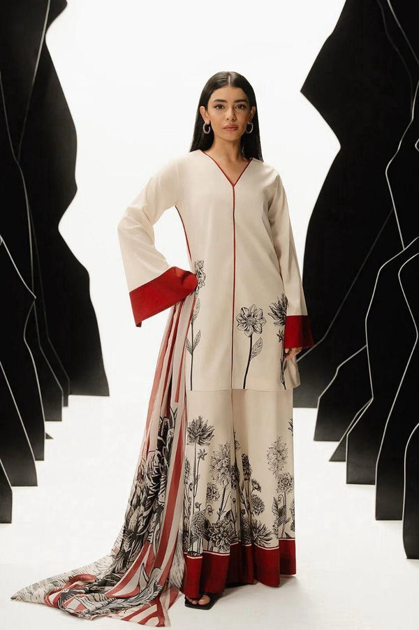 DIGITAL PRINT 3PC SILK UNSTITCHED SUIT 018
