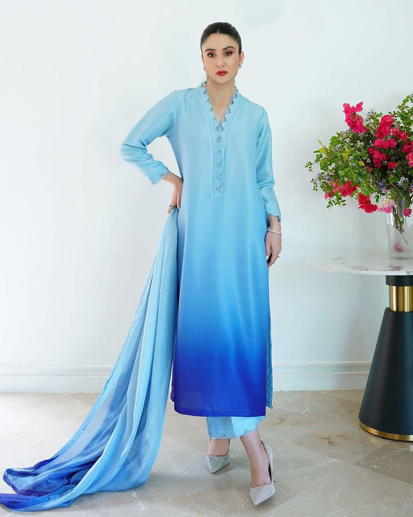 DIGITAL PRINT 3PC SILK UNSTITCHED SUIT 004