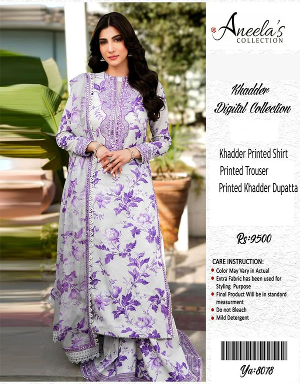 ANEELA’S KHADDAR 3PC DIGITAL PRINT