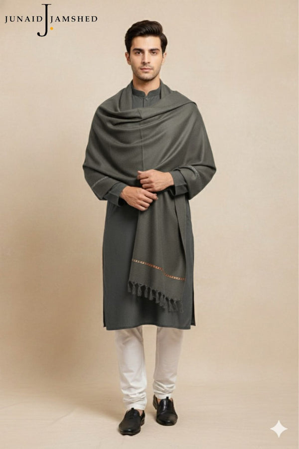 J.Soft Wool Shawl – Premium Men’s Wool Shawl | Ajwa Collection (GRAY)
