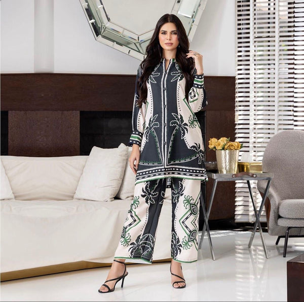 DIGITAL PRINT 3PC SILK UNSTITCHED SUIT 019