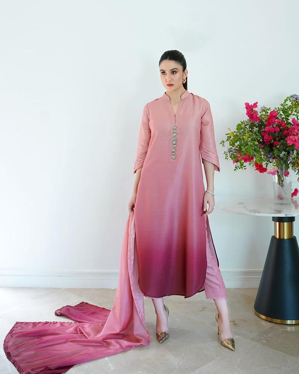 DIGITAL PRINT 3PC SILK UNSTITCHED SUIT 005