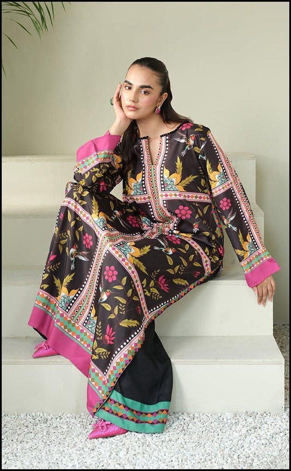 DIGITAL PRINT 3PC SILK UNSTITCHED SUIT 002