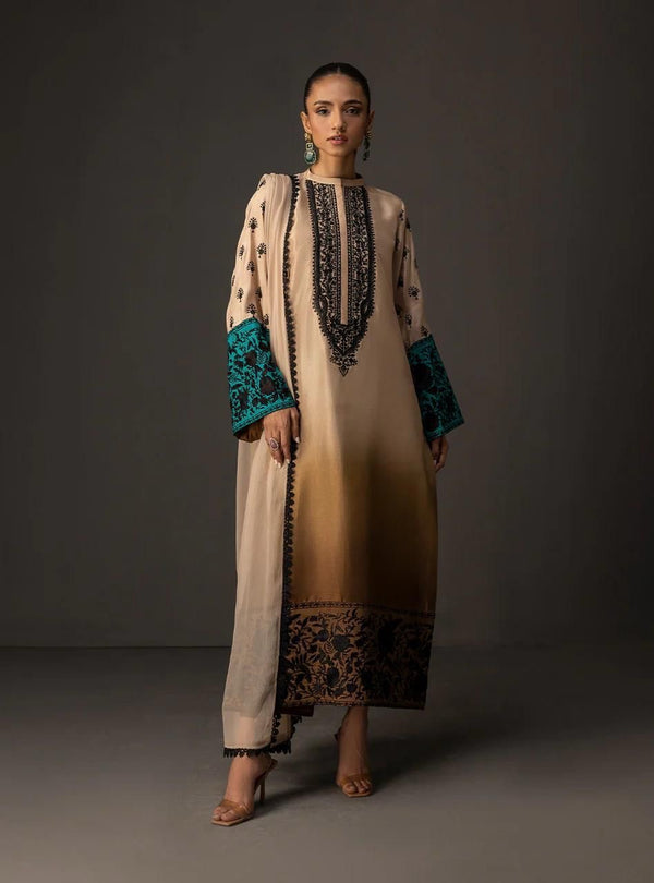 DIGITAL PRINT 3PC SILK UNSTITCHED SUIT 011