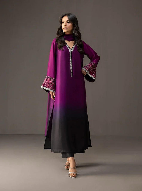 DIGITAL PRINT 3PC SILK UNSTITCHED SUIT 010