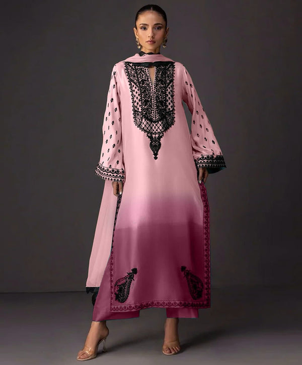 DIGITAL PRINT 3PC SILK UNSTITCHED SUIT 021