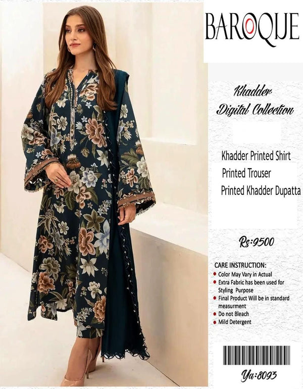 BAROQUE KHADDAR 3PC DIGITAL PRINT